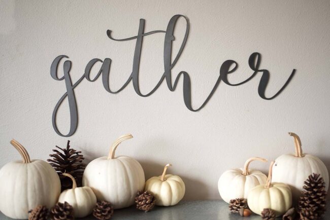 Rustic Metal "Gather" Wall Statement